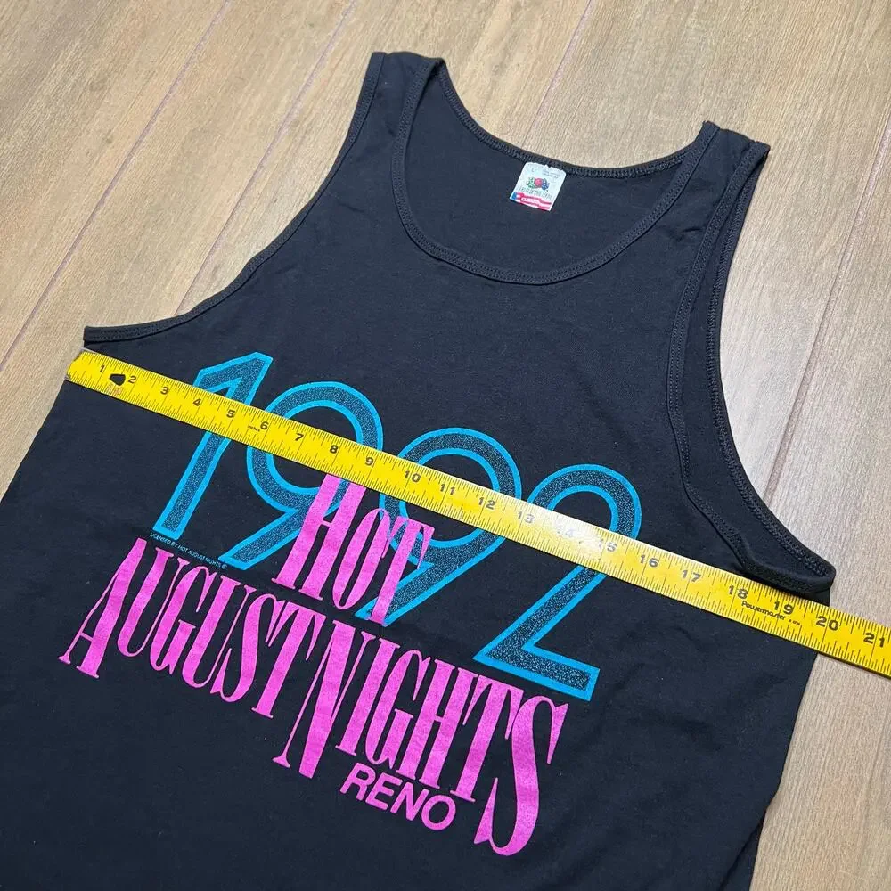 Vintage 90s Hot August Nights Reno Men's Tank Top Black Sz L - Picture 7 of 10